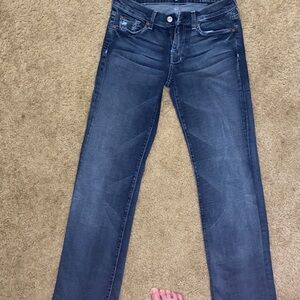 7 For All Mankind Dark Blue Straight Leg Jeans